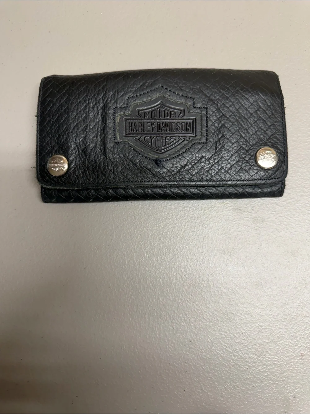 Harley-Davidson Men's Black Leather Trifold Wallet